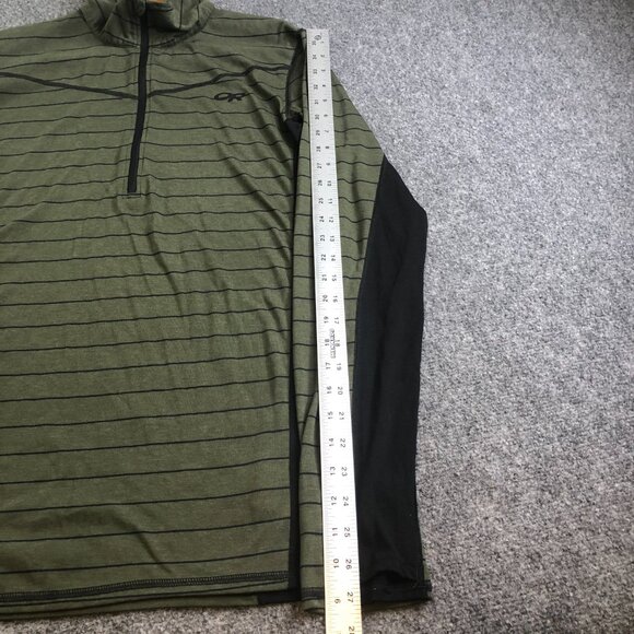 Outdoor Research Enigma 1/4 Zip Mens Large Green Black Base Layer Merino Wool - Picture 4 of 10